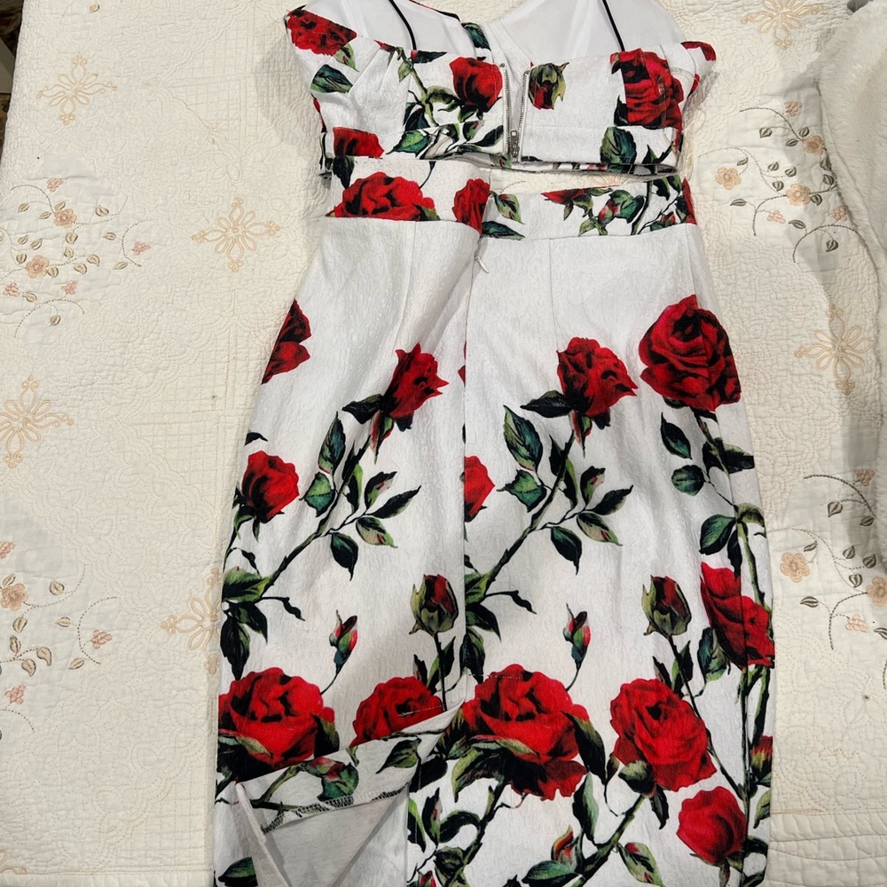 Floral Two-Piece Set with Red Roses - Picture 2 of 2